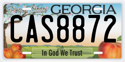 GA license plate CAS8872