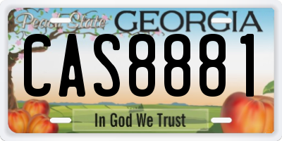 GA license plate CAS8881