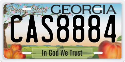 GA license plate CAS8884
