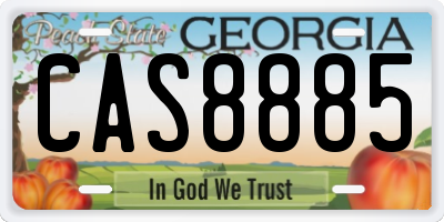 GA license plate CAS8885