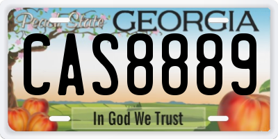GA license plate CAS8889