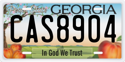 GA license plate CAS8904