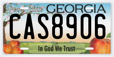 GA license plate CAS8906