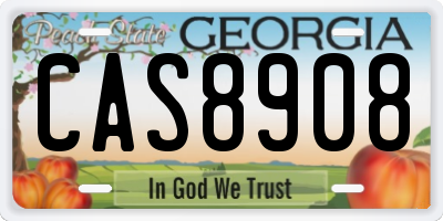 GA license plate CAS8908