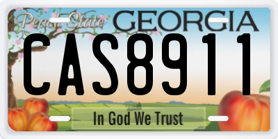 GA license plate CAS8911