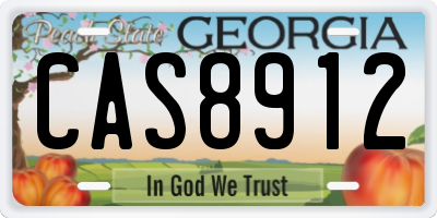 GA license plate CAS8912