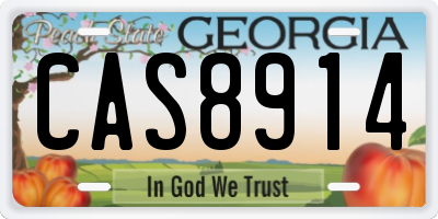 GA license plate CAS8914