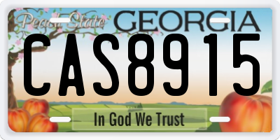 GA license plate CAS8915
