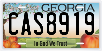 GA license plate CAS8919