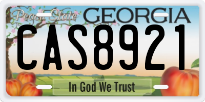 GA license plate CAS8921