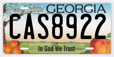 GA license plate CAS8922