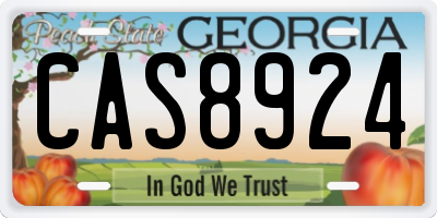 GA license plate CAS8924