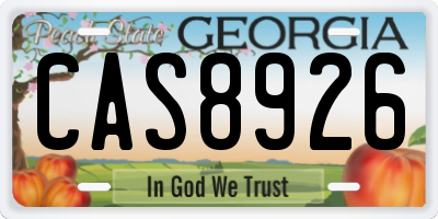GA license plate CAS8926
