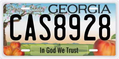 GA license plate CAS8928
