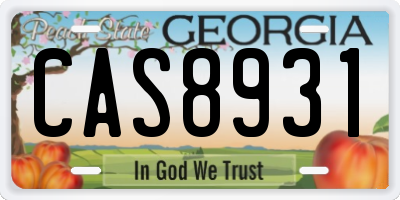GA license plate CAS8931