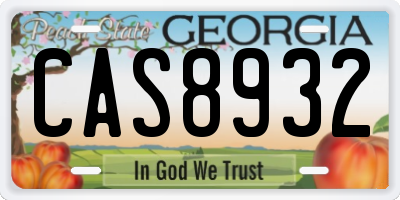 GA license plate CAS8932