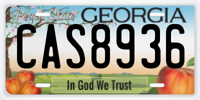 GA license plate CAS8936
