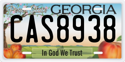 GA license plate CAS8938