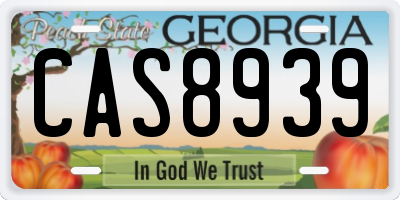 GA license plate CAS8939