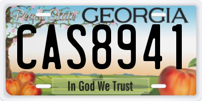 GA license plate CAS8941