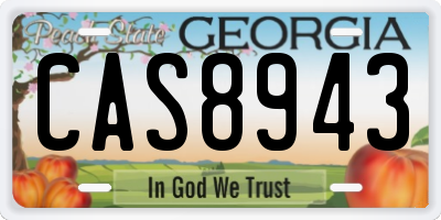 GA license plate CAS8943