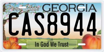 GA license plate CAS8944