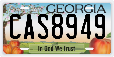 GA license plate CAS8949