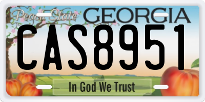 GA license plate CAS8951