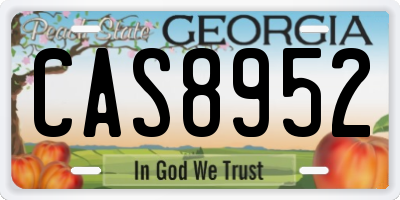 GA license plate CAS8952