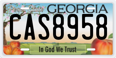 GA license plate CAS8958