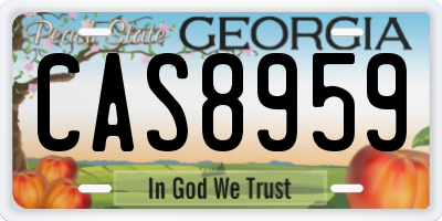 GA license plate CAS8959