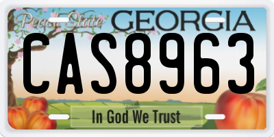 GA license plate CAS8963