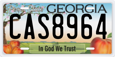 GA license plate CAS8964