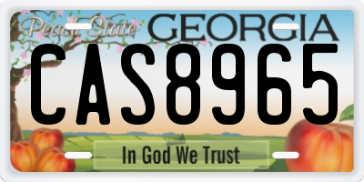 GA license plate CAS8965