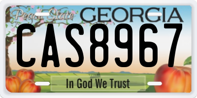 GA license plate CAS8967
