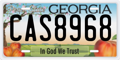 GA license plate CAS8968
