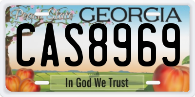 GA license plate CAS8969