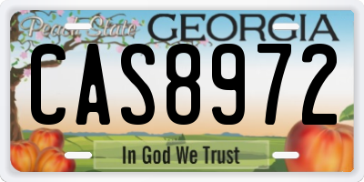 GA license plate CAS8972