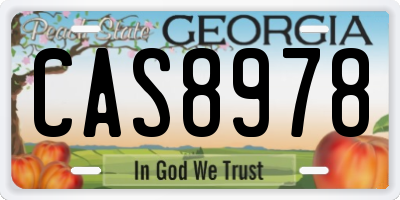 GA license plate CAS8978