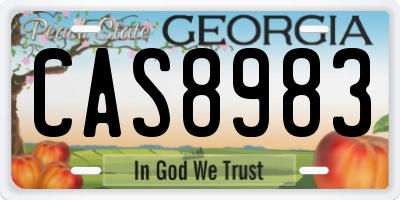 GA license plate CAS8983