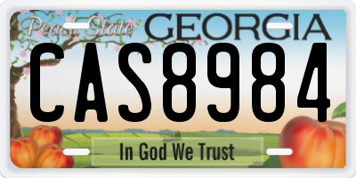 GA license plate CAS8984