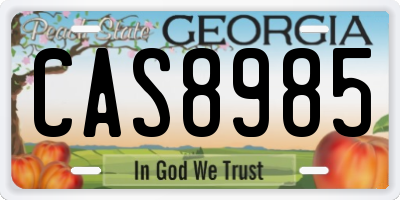 GA license plate CAS8985