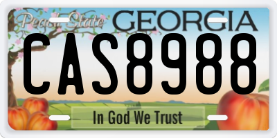 GA license plate CAS8988