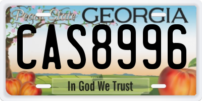 GA license plate CAS8996