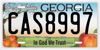 GA license plate CAS8997