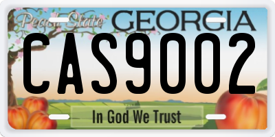 GA license plate CAS9002