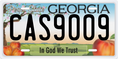 GA license plate CAS9009