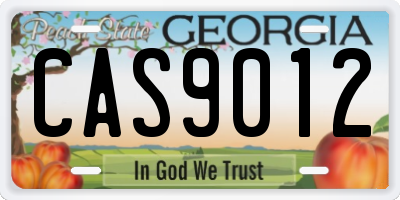 GA license plate CAS9012