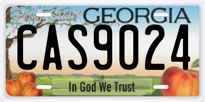 GA license plate CAS9024