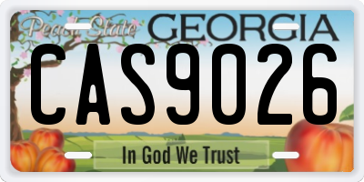 GA license plate CAS9026